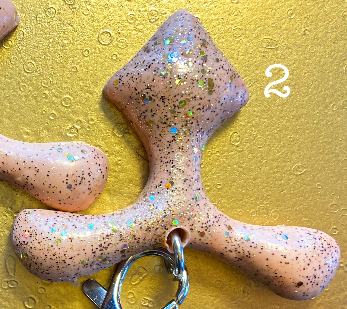 Street-tested Safety Keychain — Diamond Fist in "Rose Gold"