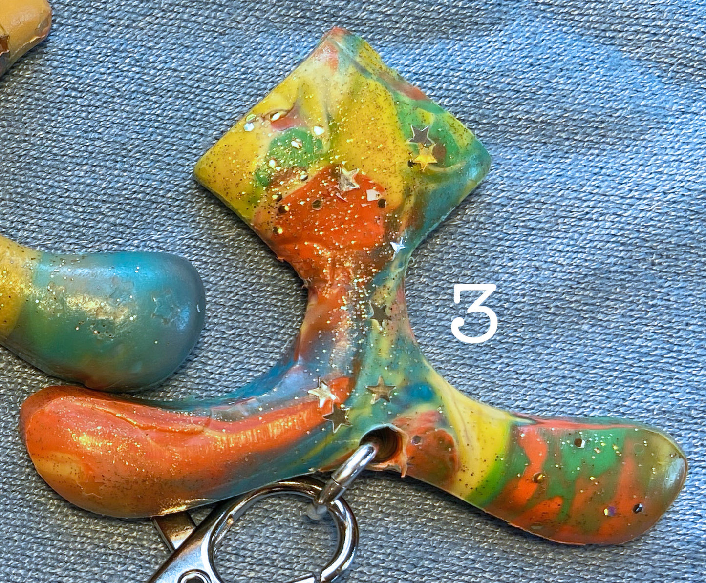 Street-tested Safety Keychain — Diamond Fist in "Orange Sherbert"