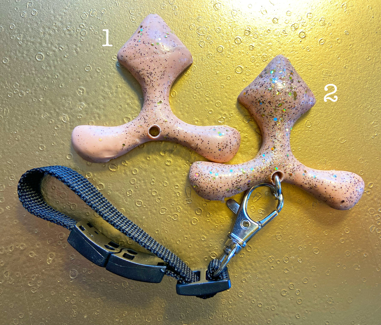 Street-tested Safety Keychain — Diamond Fist in "Rose Gold"